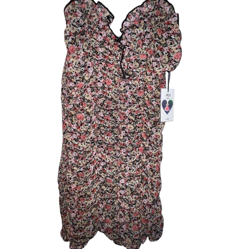 Iris Multicolor Floral Dress with Ruffles - Picture 3 of 8
